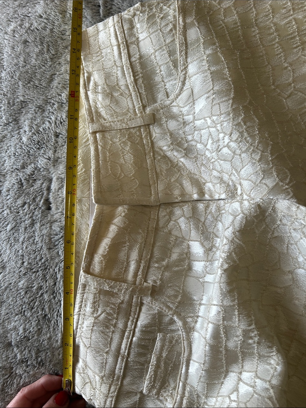 Cache Cream Croc-Embossed Pants - Picture 7 of 8
